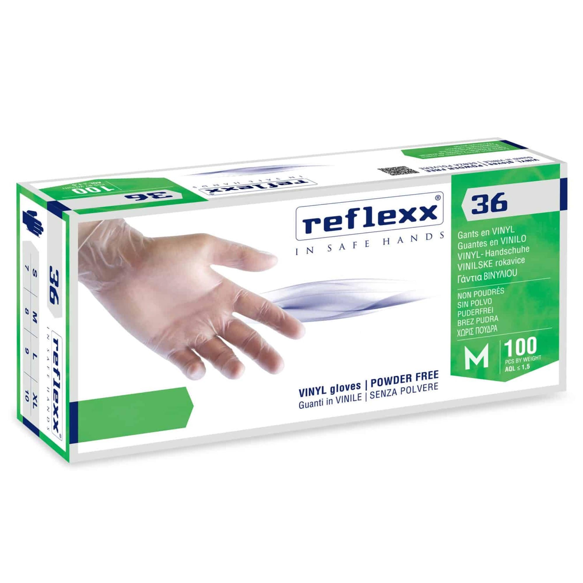 ReFlexx 36 Guanti in Vinile Non Talcati 100pz - M