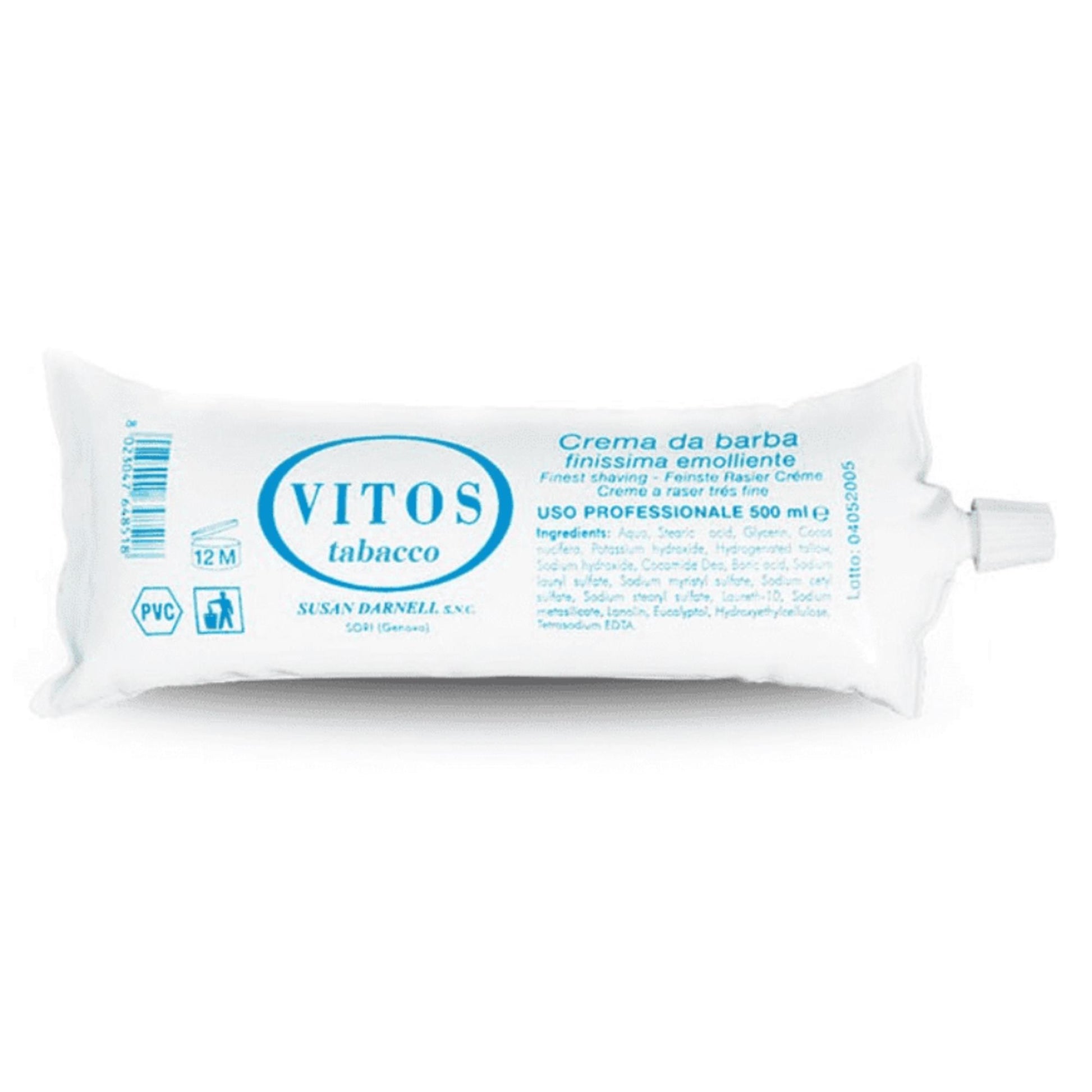 Vitos Crema Rasatura Barba in Vescica 500ml - Tabacco