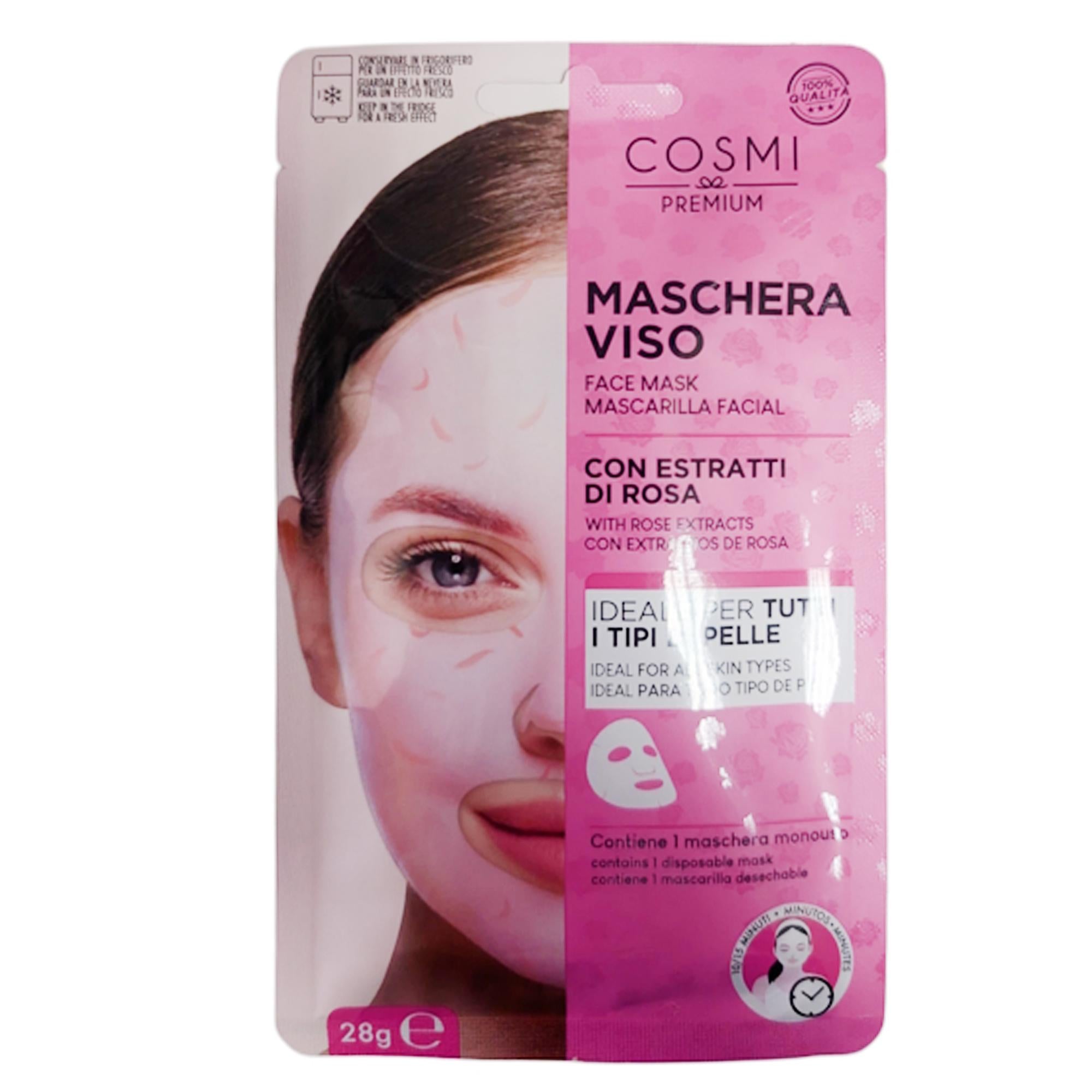 Cosmi Maschera Viso in Tessuto - Estratti di Rosa