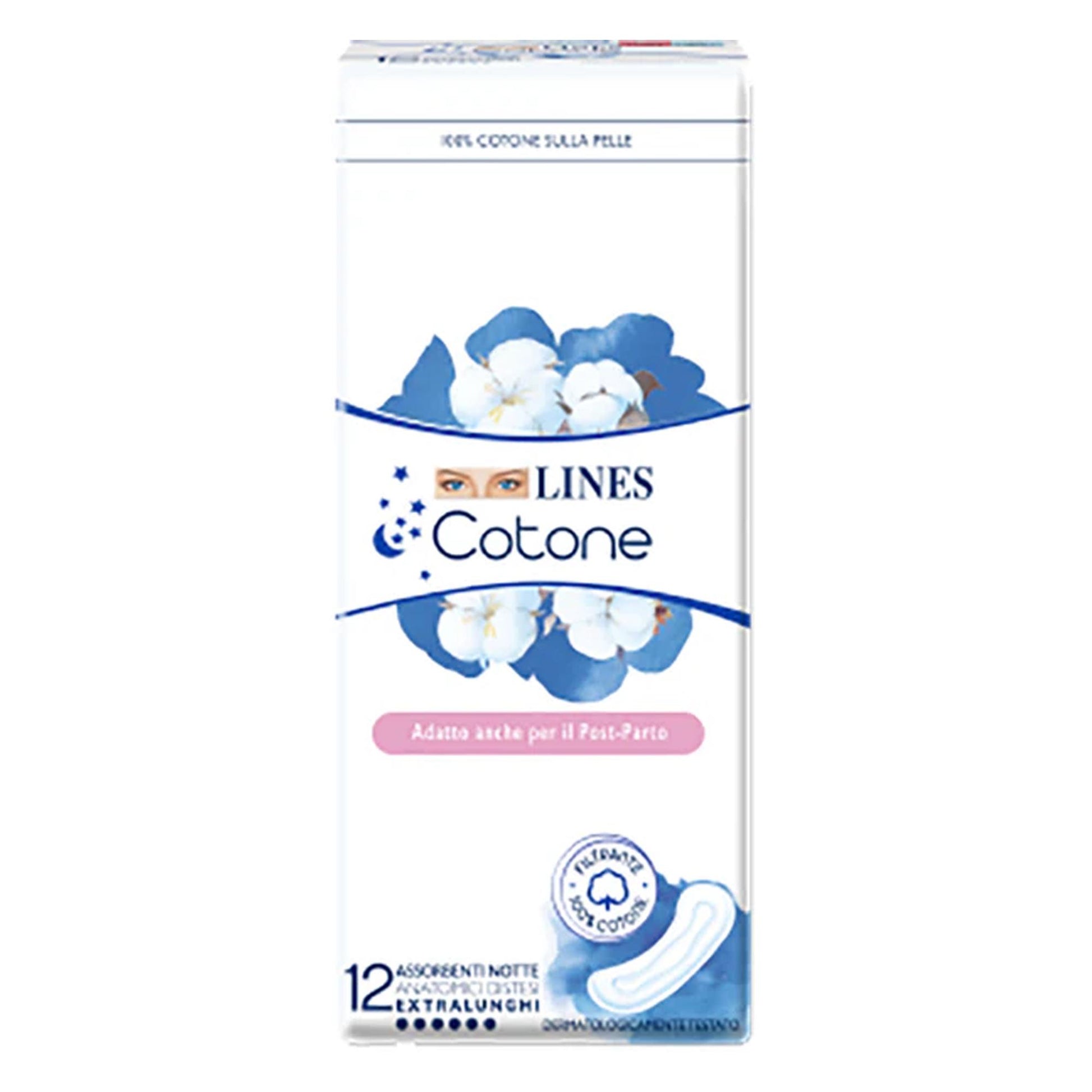 Lines Cotone Assorbenti Notte Distesi Extralungo - 12pz