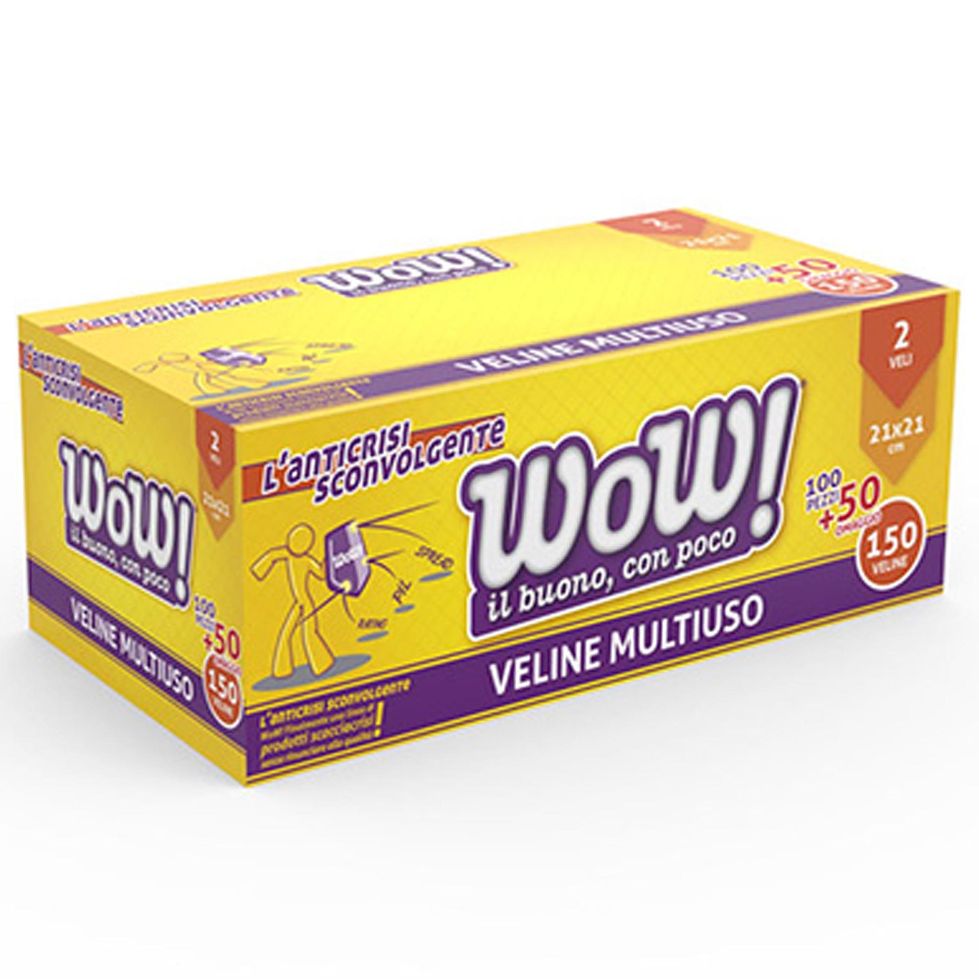 Wow Veline Multiuso 2 Veli - 150pz