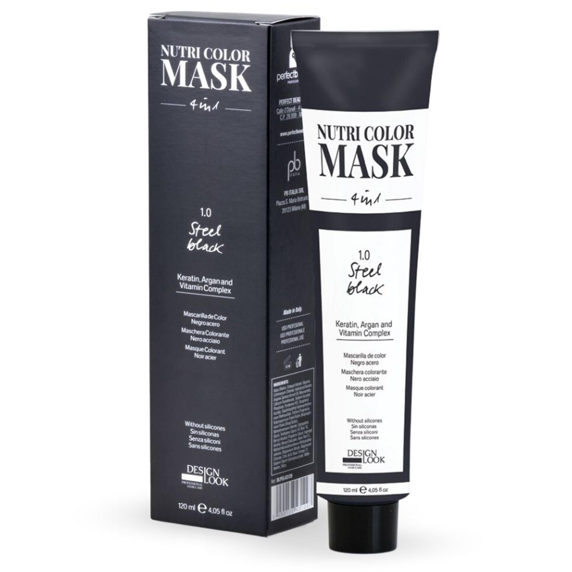 Design Look Nutri Color Mask Maschera Colorante 120ml - Nero Acciaio