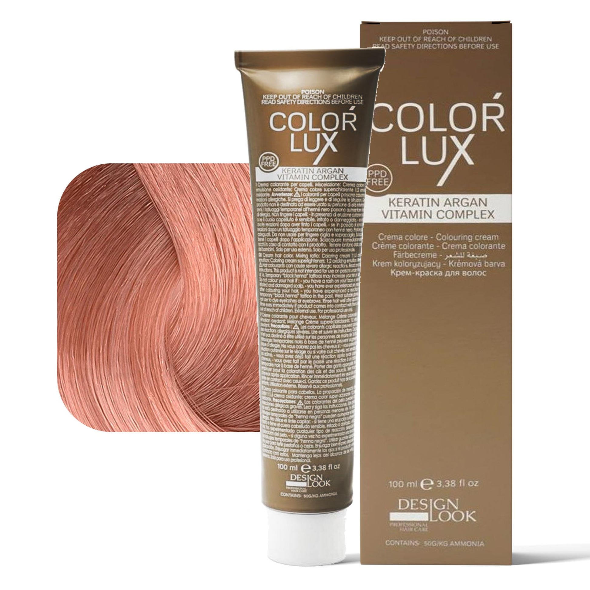 Design Look Color Lux Tintura per Capelli 100ml - Toner Pesca Rosa Intenso