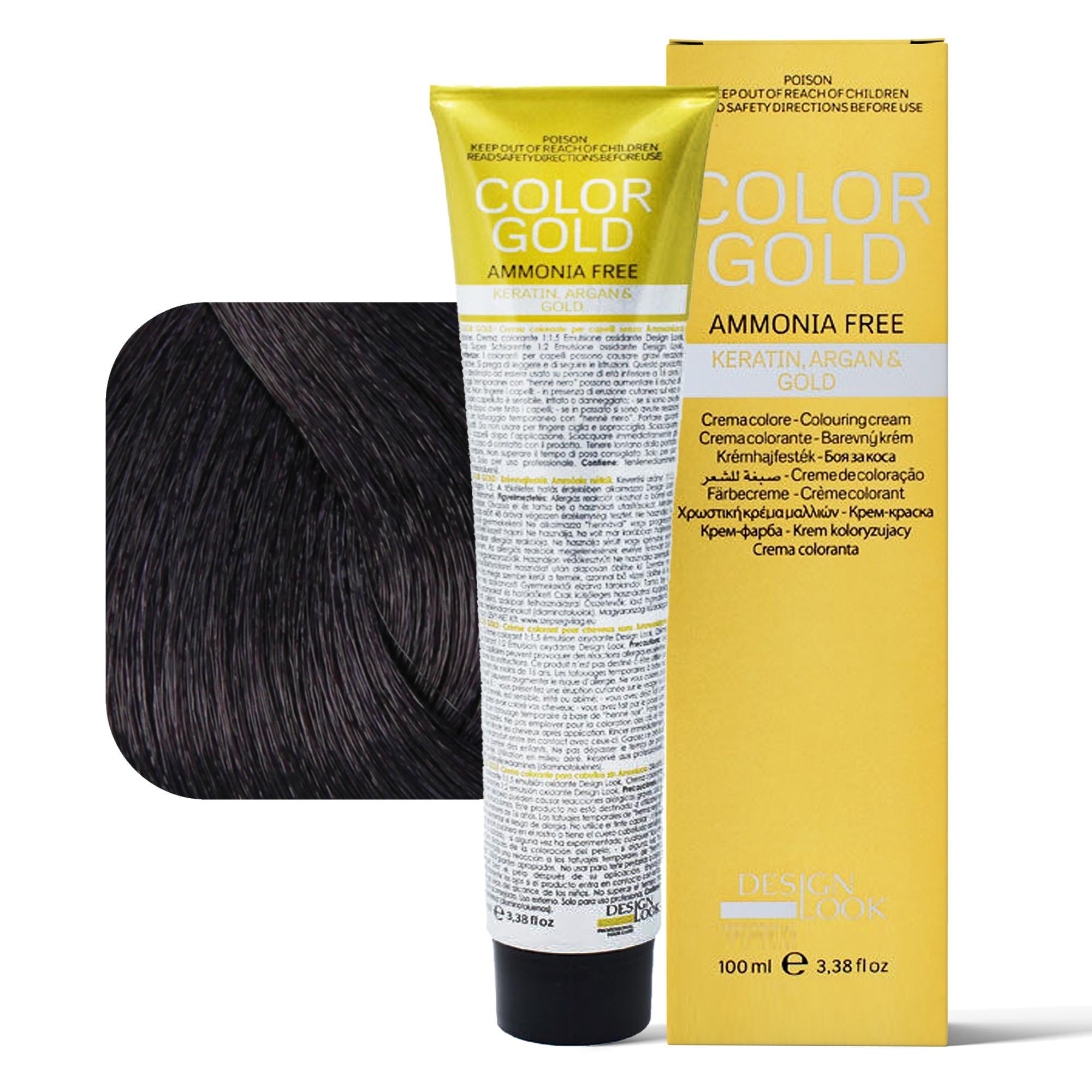 Design Look Color Gold Tintura per Capelli Senza Ammoniaca 100ml - 4.22