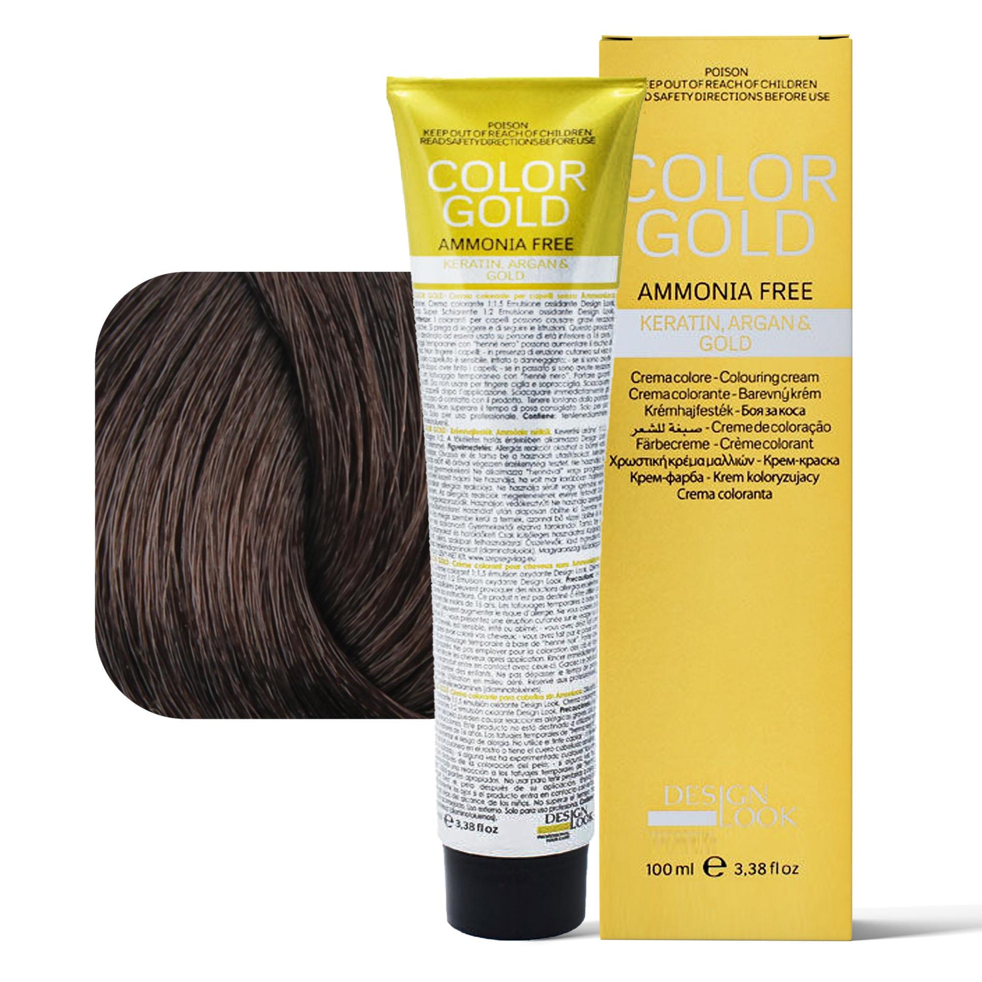 Design Look Color Gold Tintura per Capelli Senza Ammoniaca 100ml - 6.14