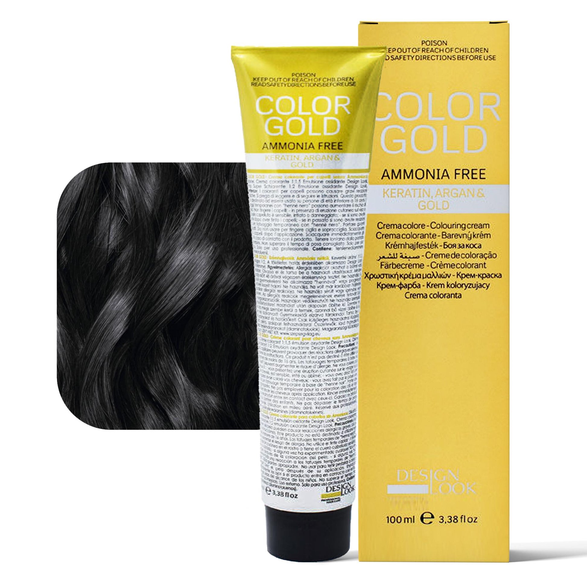 Design Look Color Gold Tintura per Capelli Senza Ammoniaca 100ml - Toner Antracite