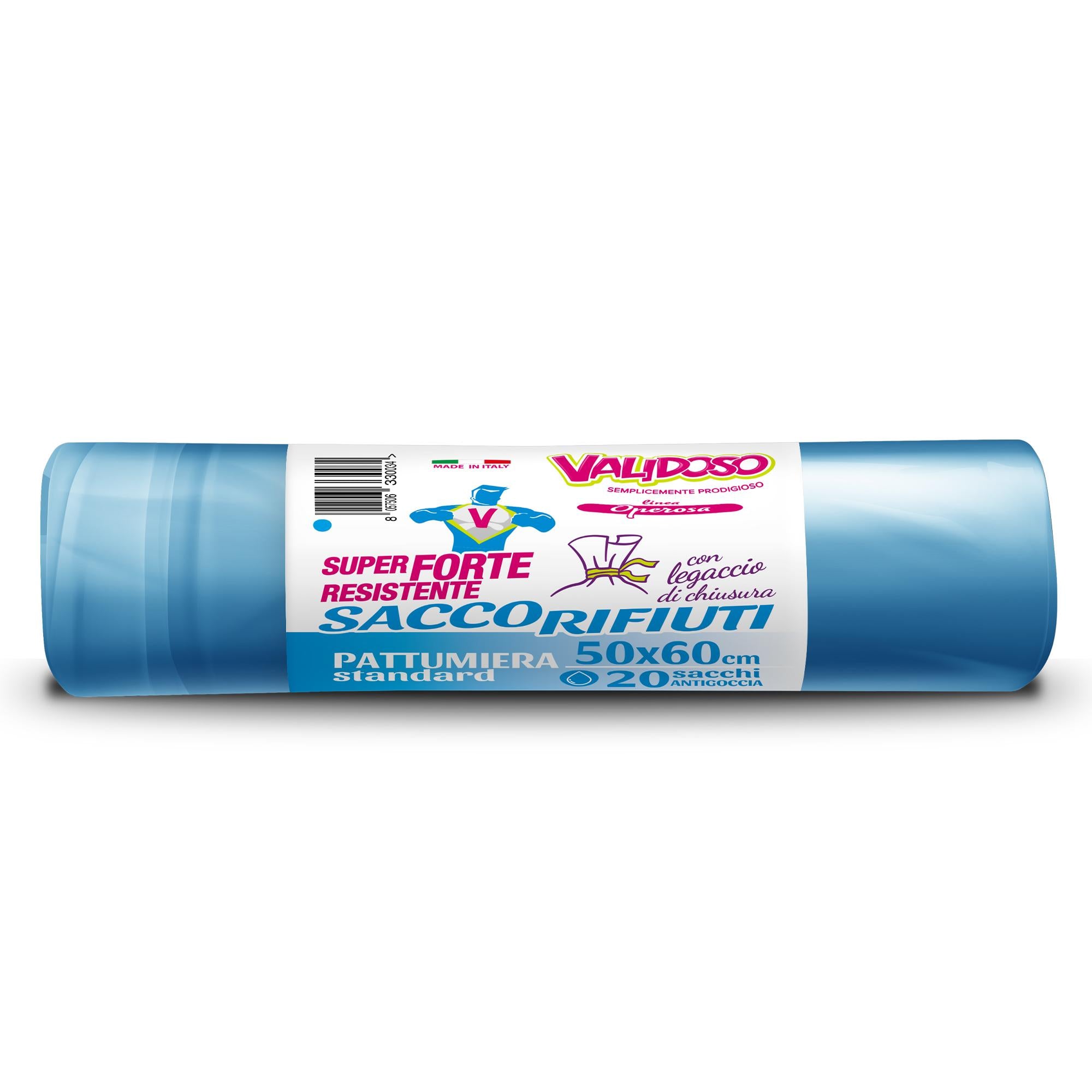 Validoso Sacchi Pattumiera Laccio Azzurro 20pz - 50x60cm