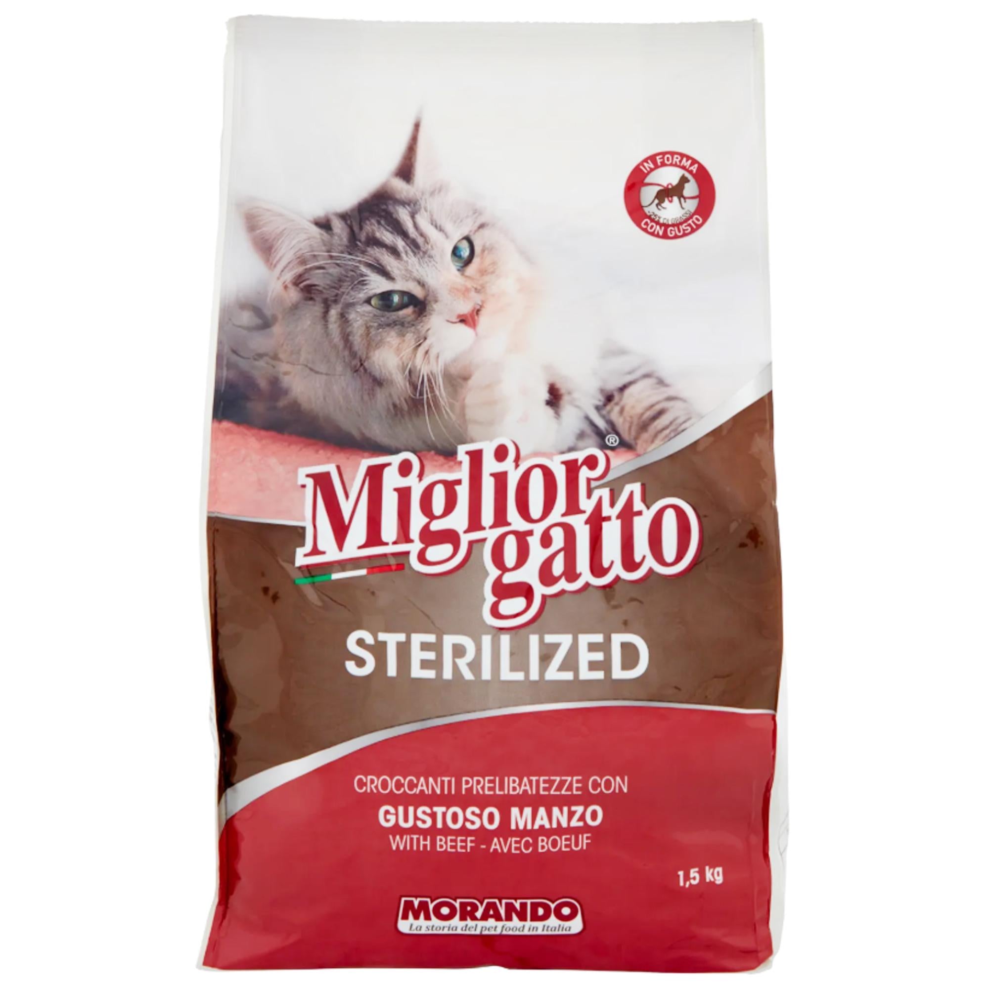 Migliorgatto Croccantini Sterilized 1500gr - Manzo