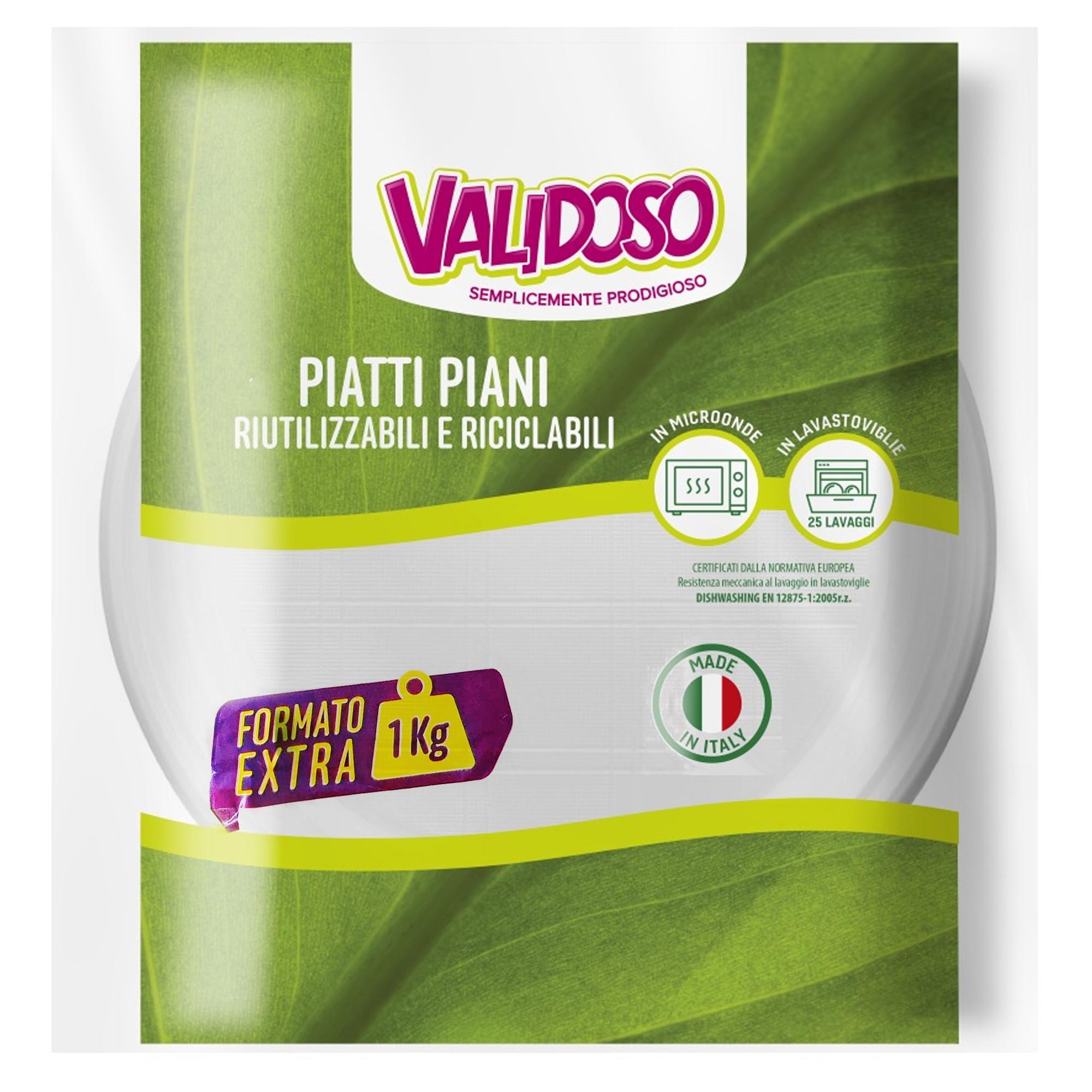 Validoso Piatti Piani Riutilizzabili - 1kg