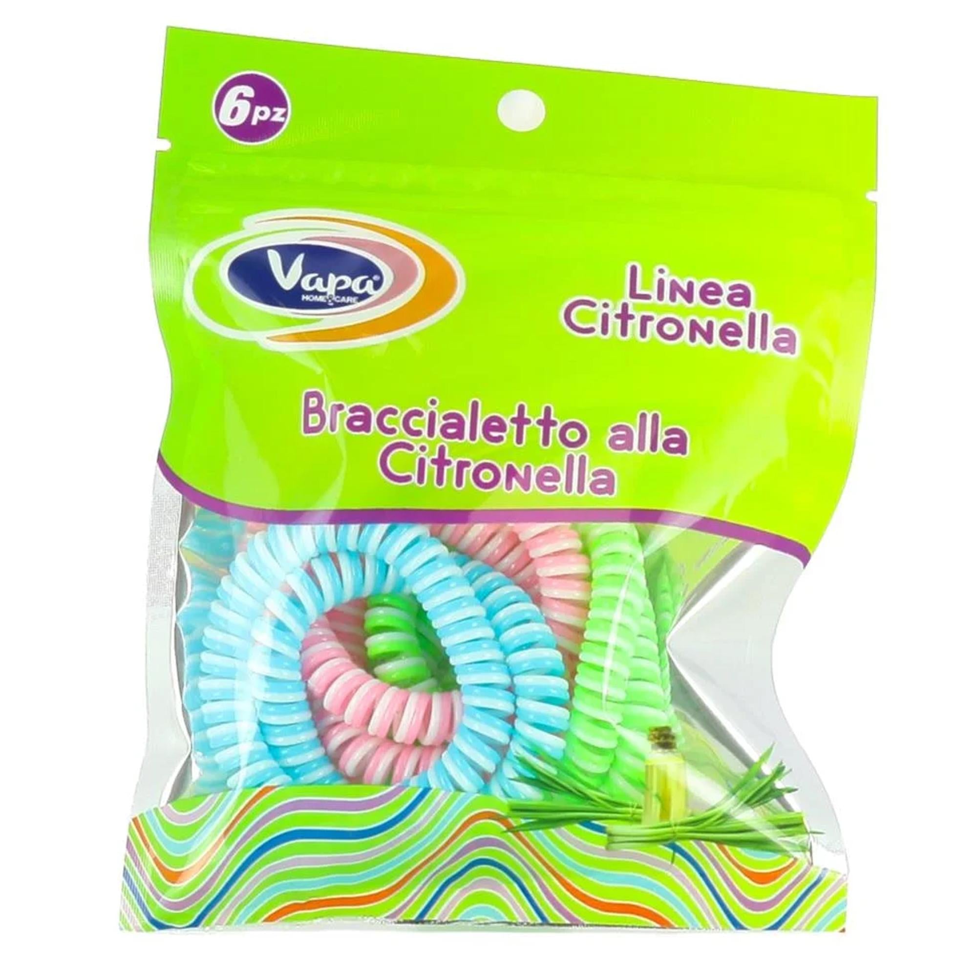 Vapa Braccialetti in Gomma Colorata alla Citronella - 6pz