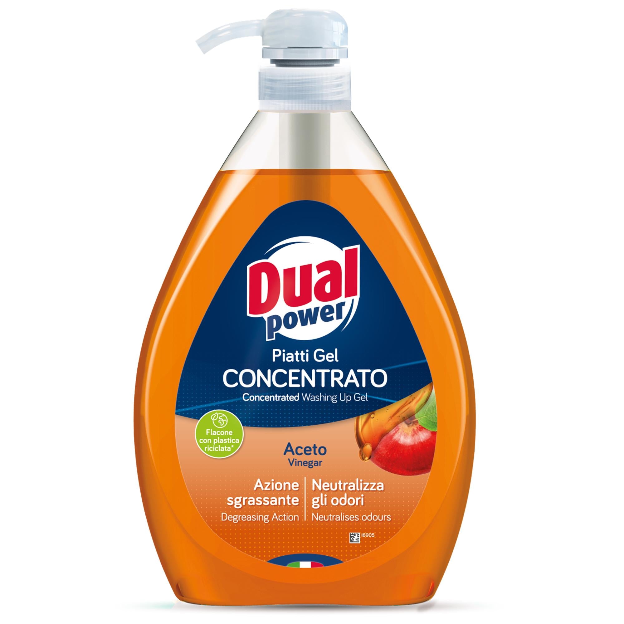 Dual Power Detersivo Piatti Gel Concentrato 1000ml - Aceto