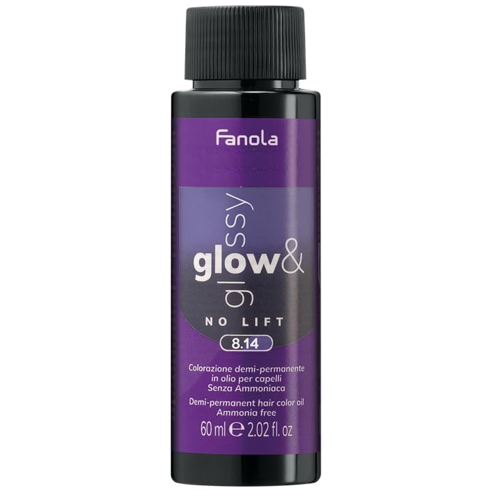 Fanola Glow e Glossy Tintura Demi-Permanente 60ml - 8.14