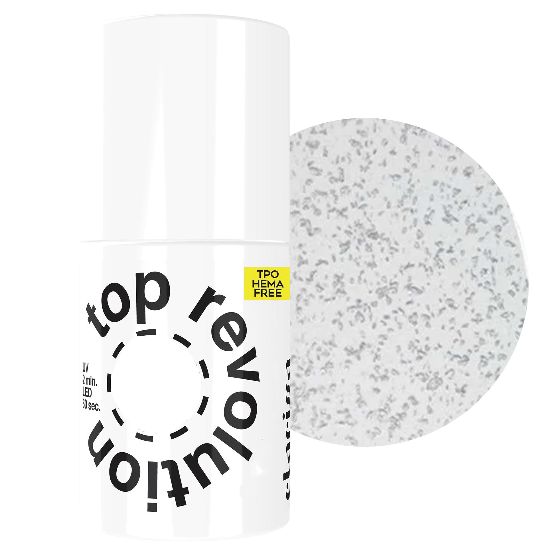 Clarissa Top Revolution TPO HEMA FREE UV/LED 7ml - Silver Flakes