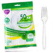 Clendy Forchette Riutilizzabili Trasparenti - 50pz