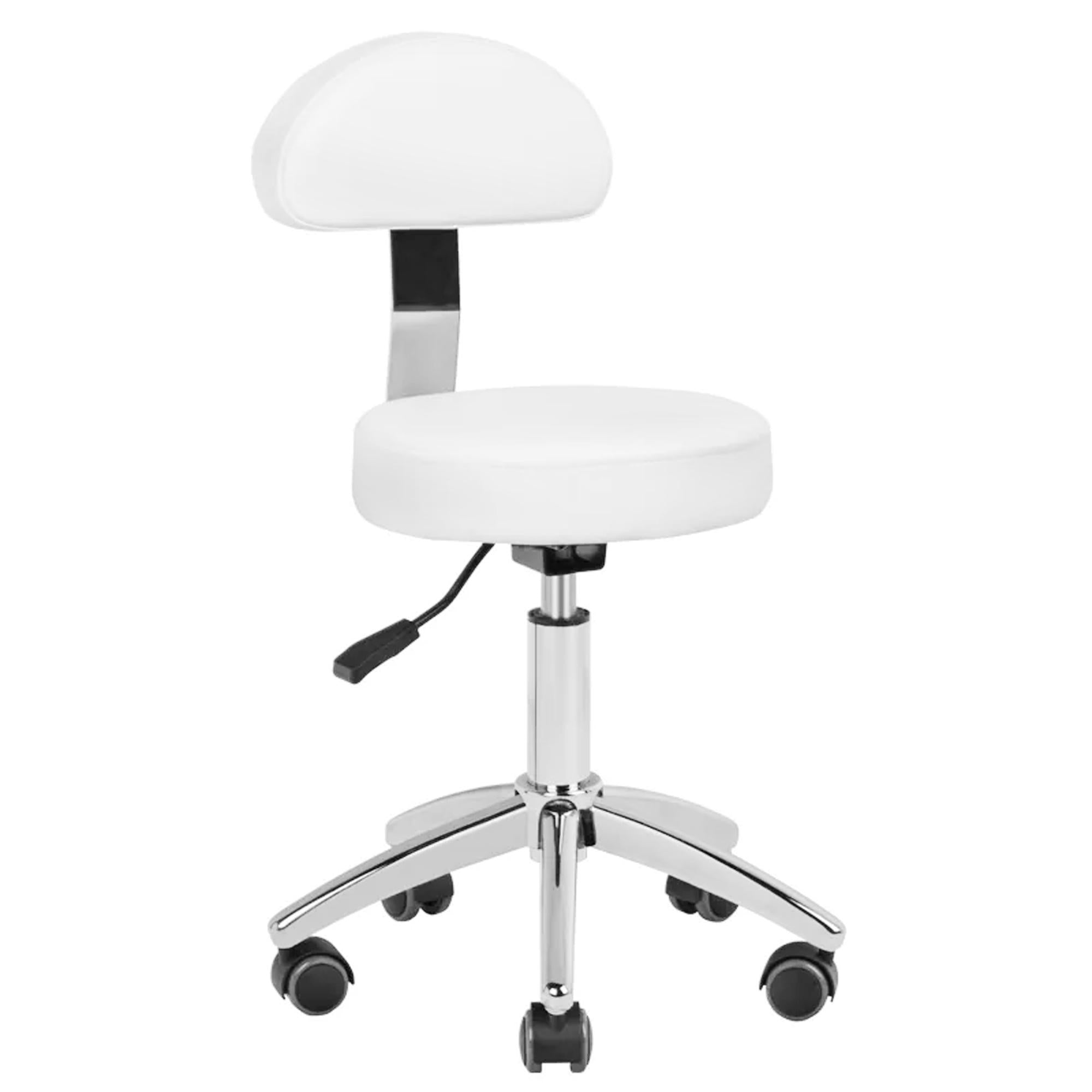 Sgabello 304-P Pedicure con Schienale - Bianco