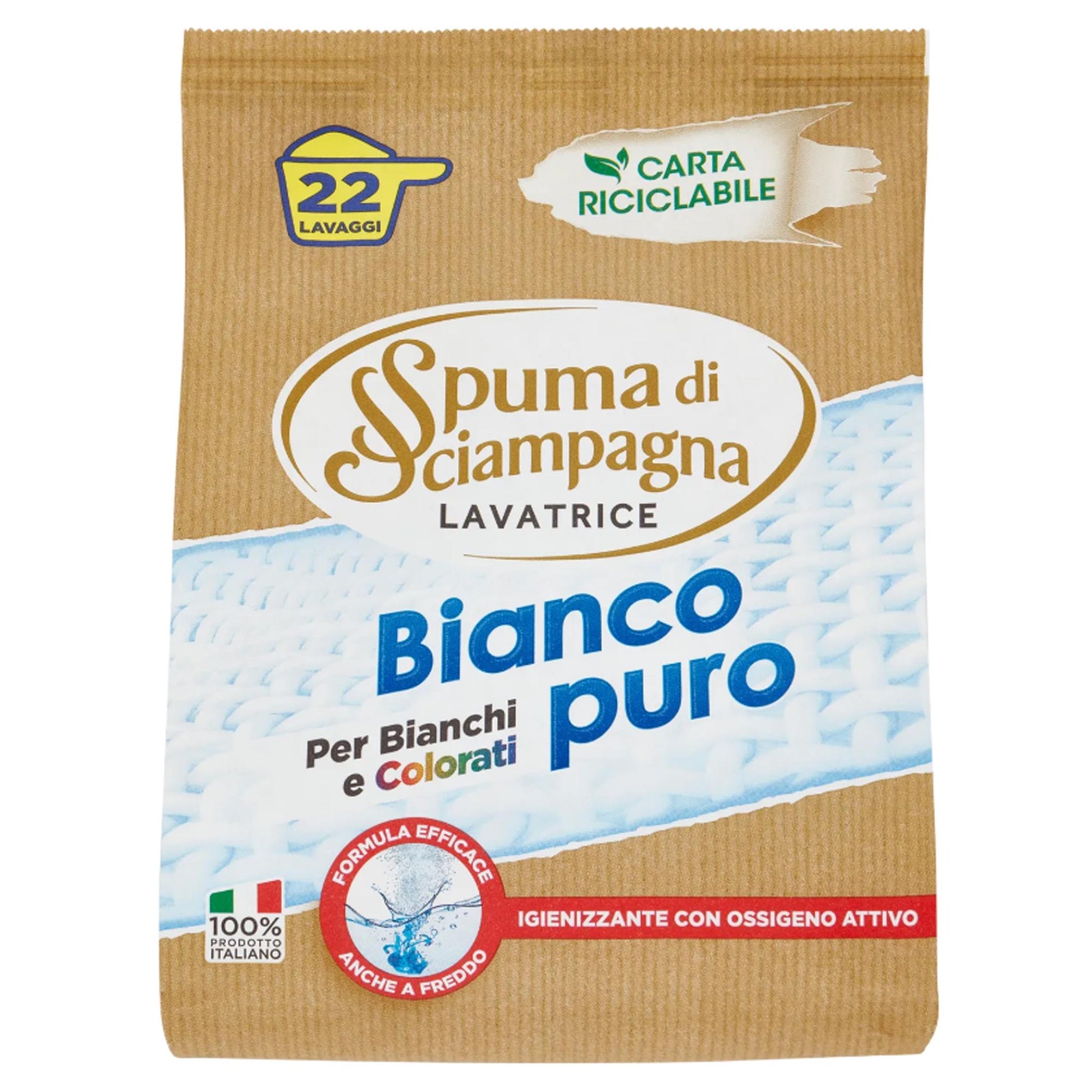 Spuma di Sciampagna Detersivo in Polvere 990gr - Bianco Puro