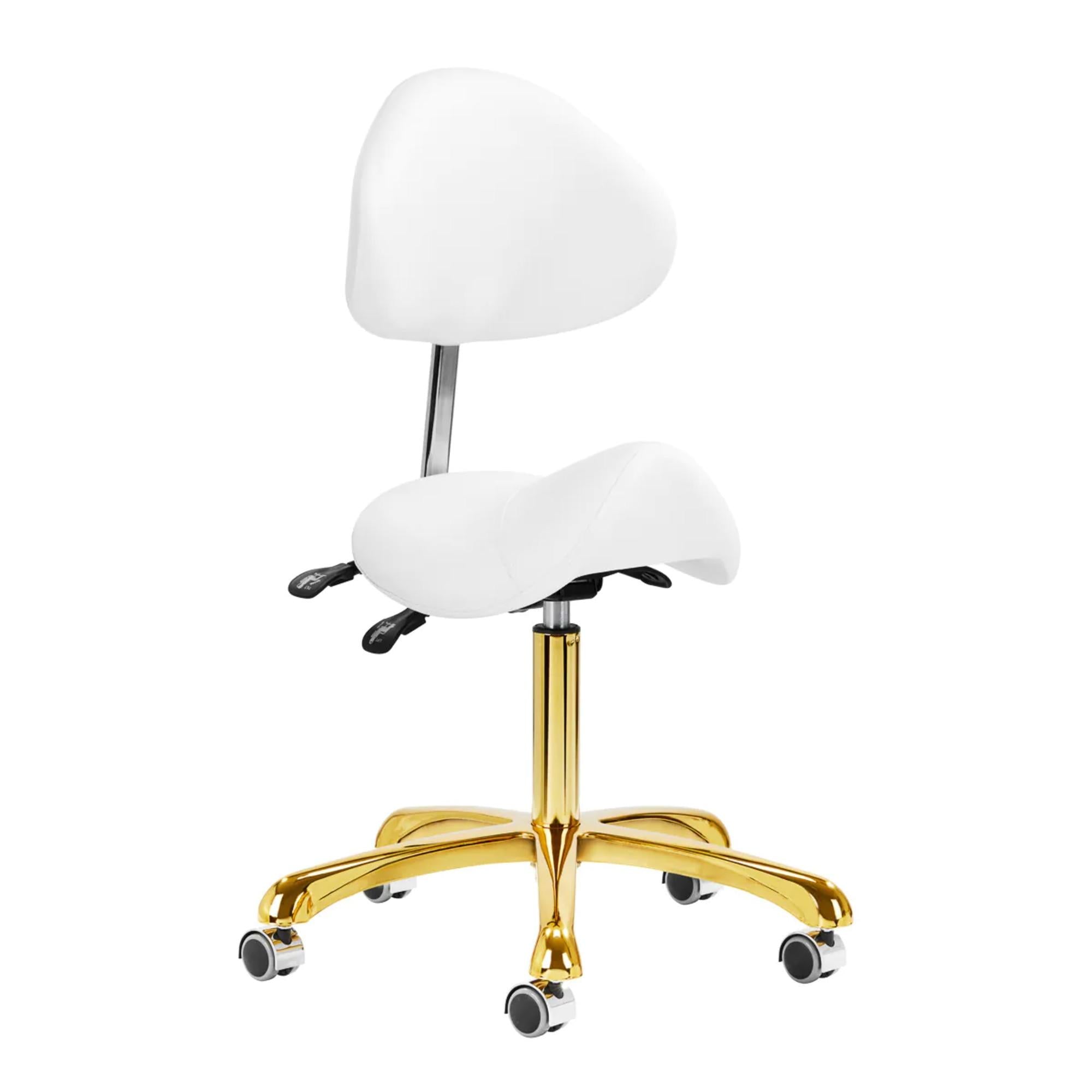 Giovanni Sgabello 1004 con Rotelle - Bianco e Oro