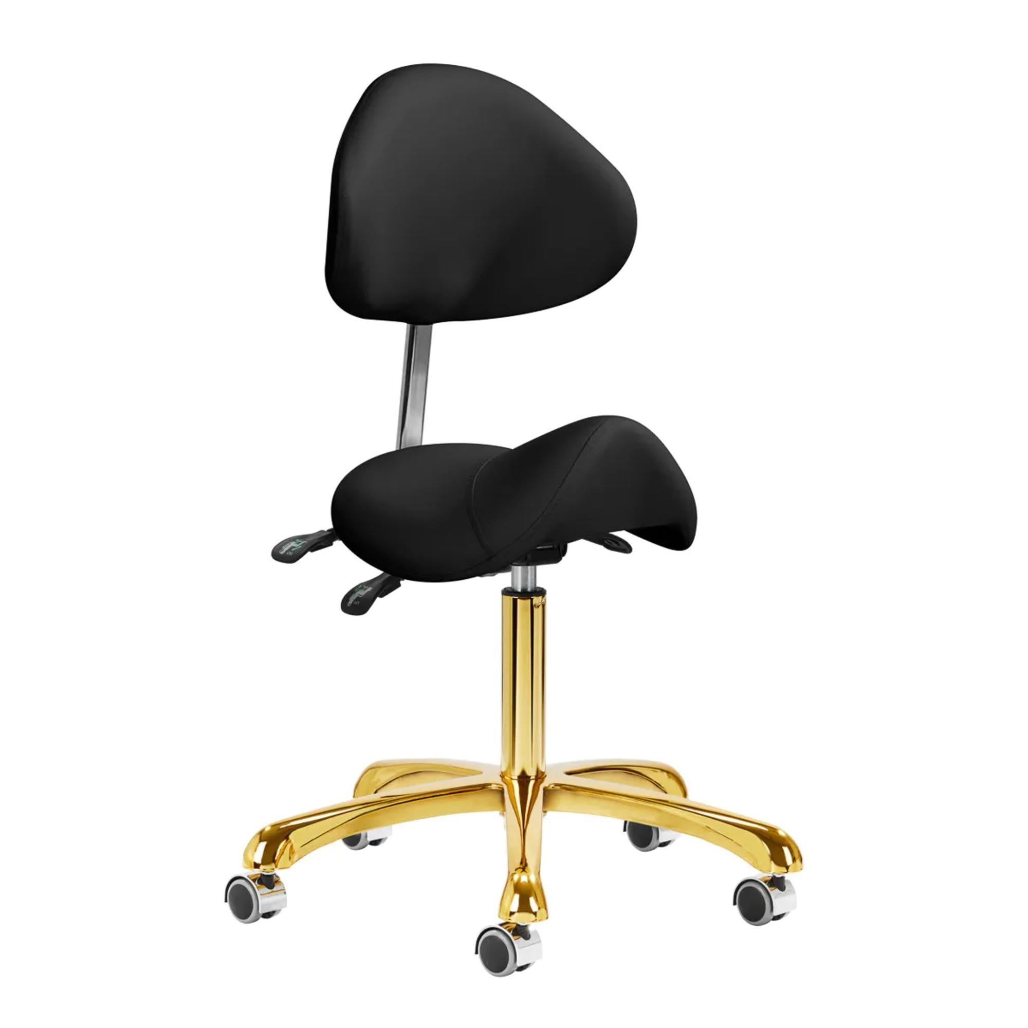 Giovanni Sgabello 1004 con Rotelle - Nero e Oro