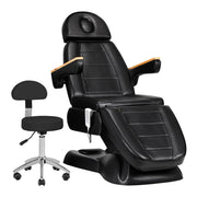 Sillon Poltrona Lettino Elettrica Lux 273B e Sgabello 304 - Nero
