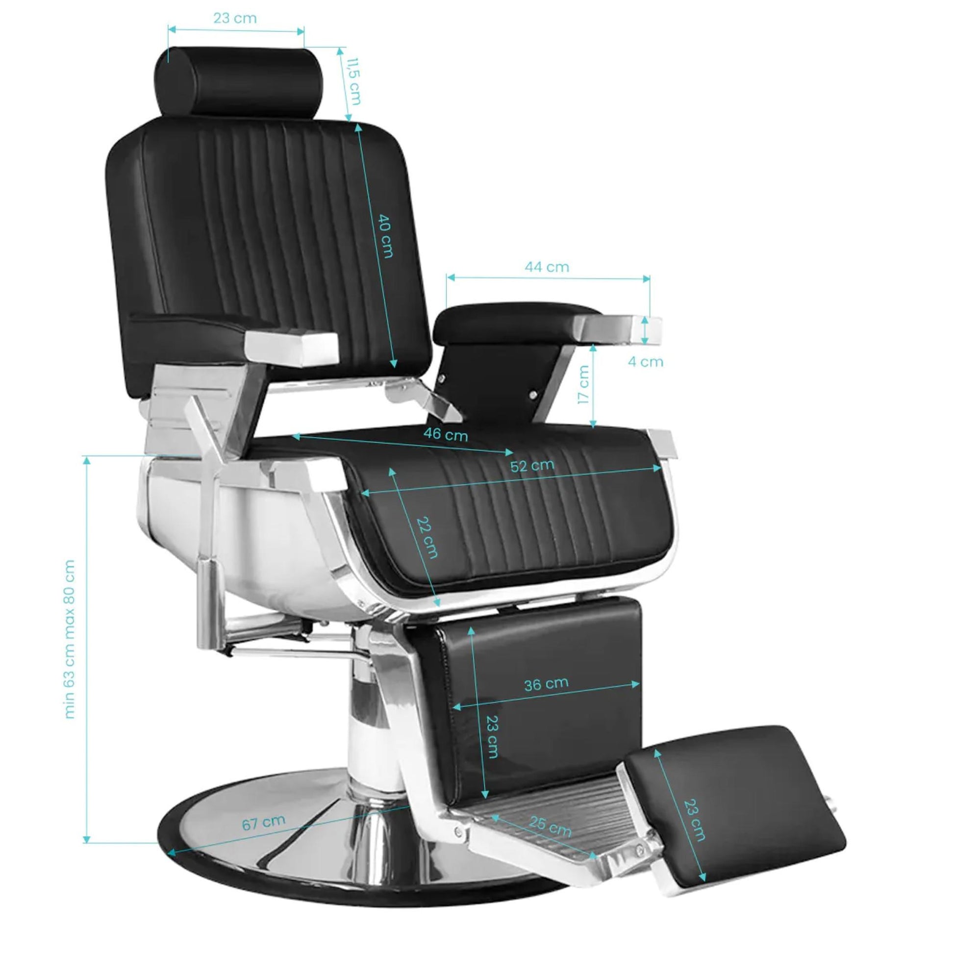 Hair System Poltrona Royal X per Parrucchiere - Nero