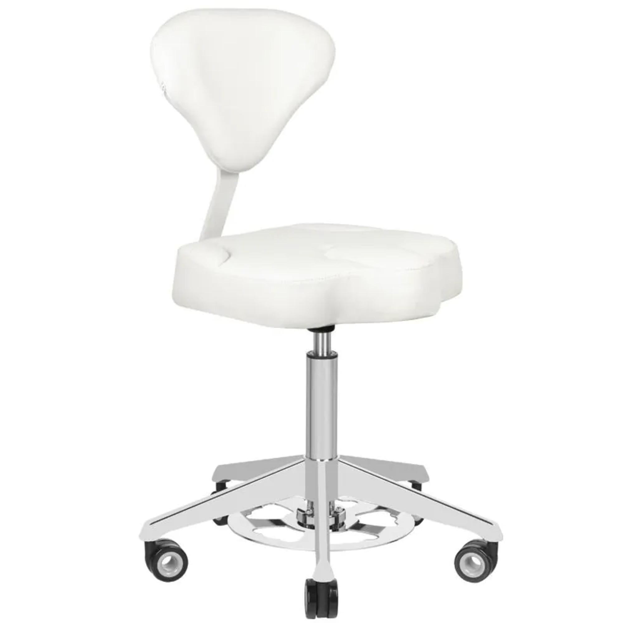 Azzurro Sgabello 156-F con Rotelle - Bianco
