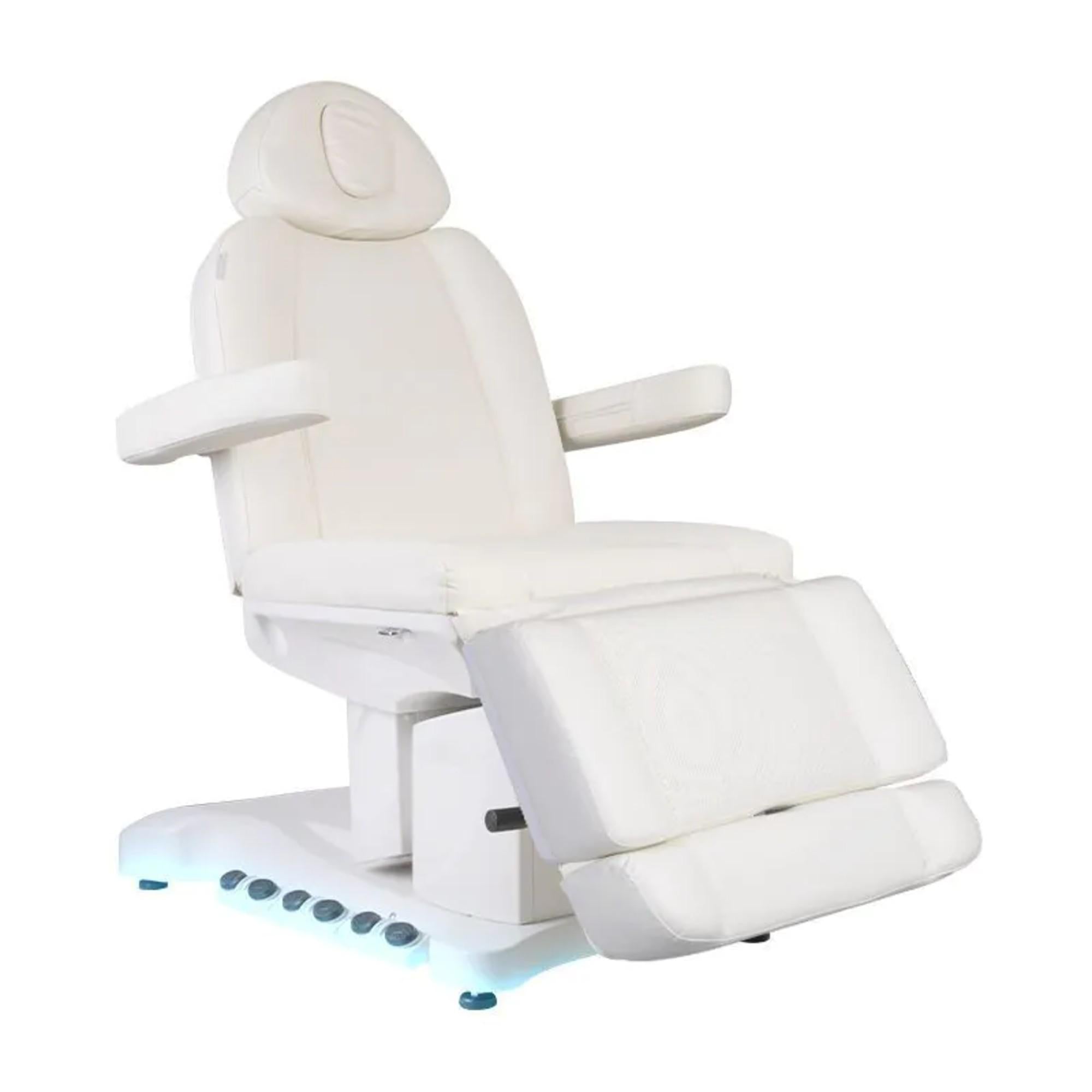 Azzurro Poltrona Lettino Elettrica Riscaldata 708B Exclusive 4 Motori - Bianco