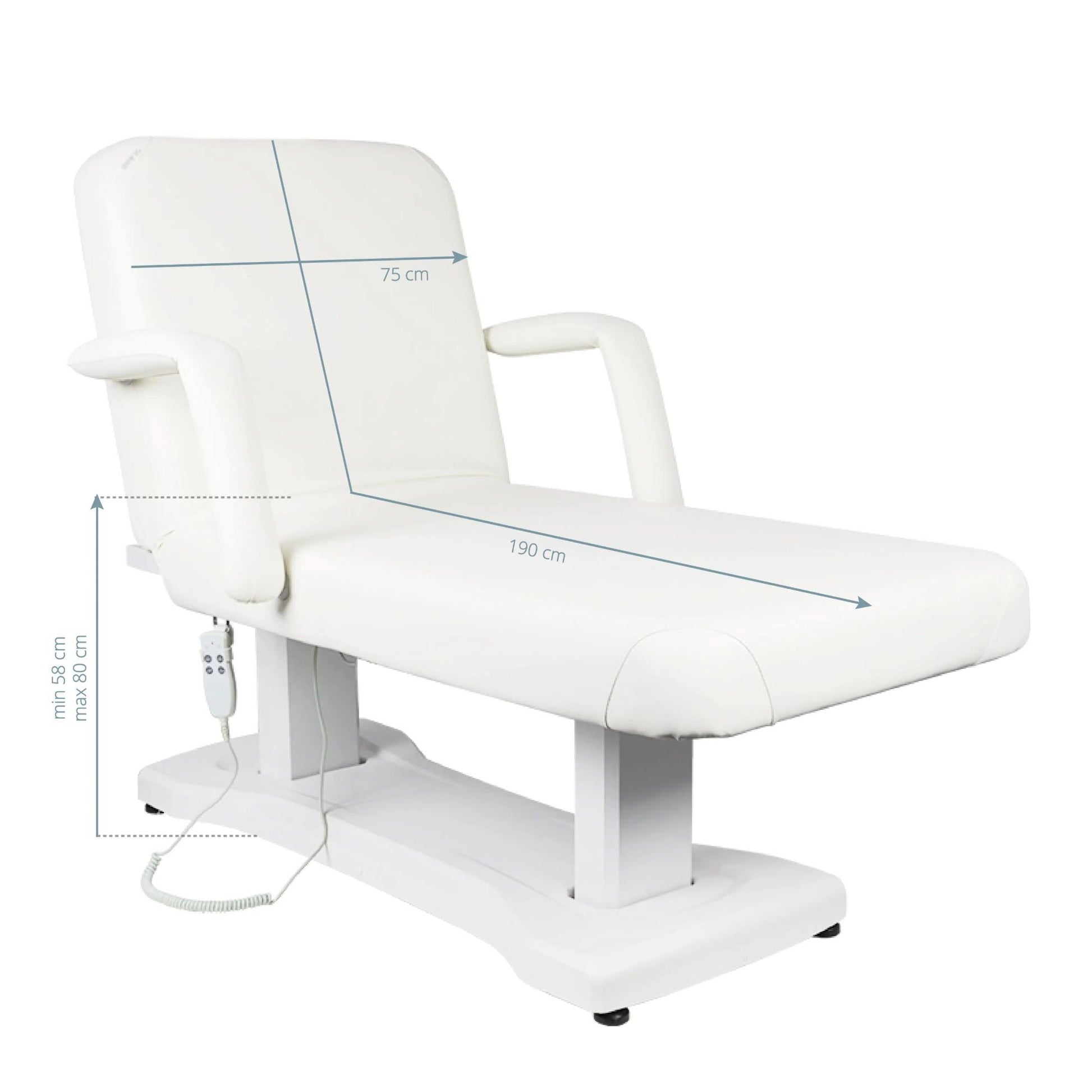 Azzurro Poltrona Lettino Elettrica 819A 3 Motori - Bianco