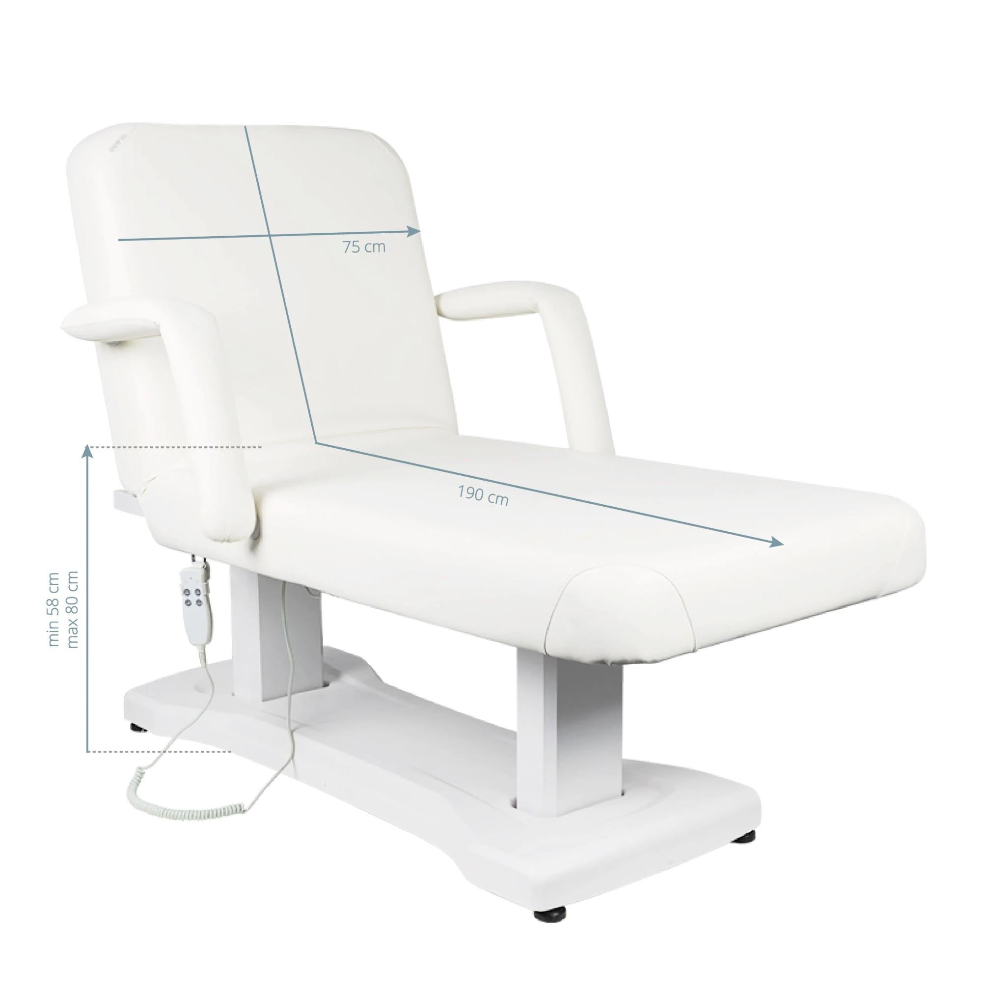 Azzurro Poltrona Lettino Elettrica 819A 3 Motori - Bianco