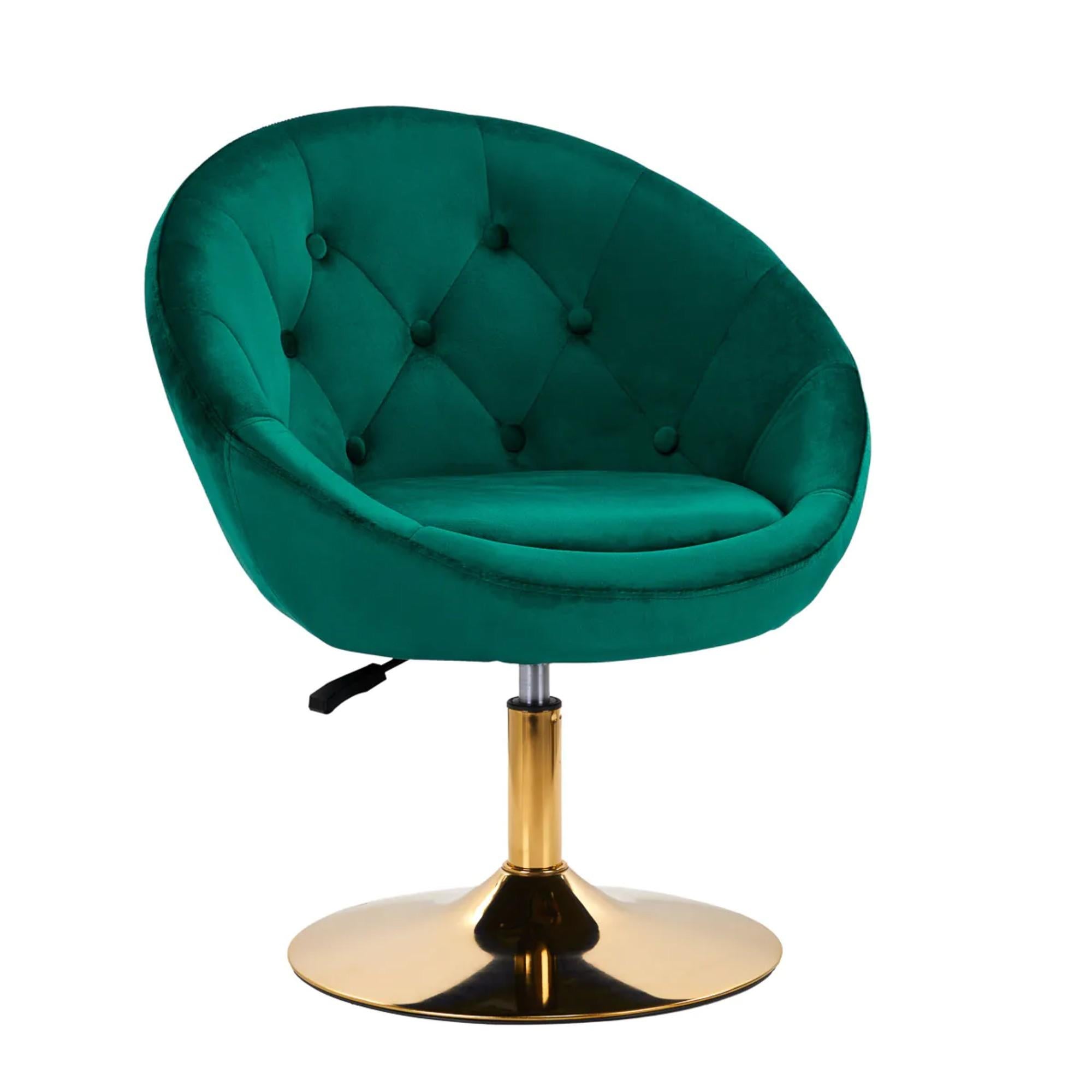 4Rico Poltrona Girevole QS-BL12G in Velluto - Verde