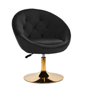 4Rico Poltrona Girevole QS-BL12G in Velluto - Nero
