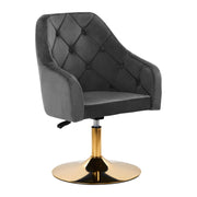 4Rico Poltrona Girevole QS-BL14G in Velluto - Grigio