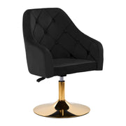 4Rico Poltrona Girevole QS-BL14G in Velluto - Nero