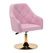 4Rico Poltrona Girevole QS-BL14G in Velluto - Rosa