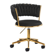 4Rico Poltrona Girevole QS-GW01G in Velluto - Nero