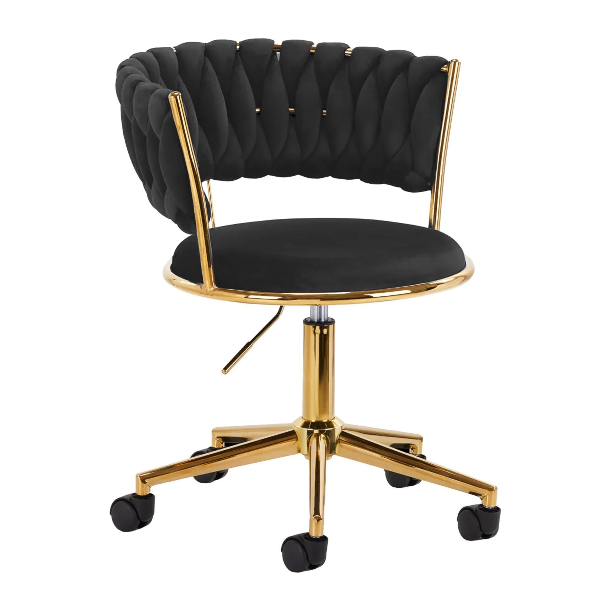 4Rico Poltrona Girevole QS-GW01G in Velluto - Nero