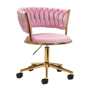 4Rico Poltrona Girevole QS-GW01G in Velluto - Rosa