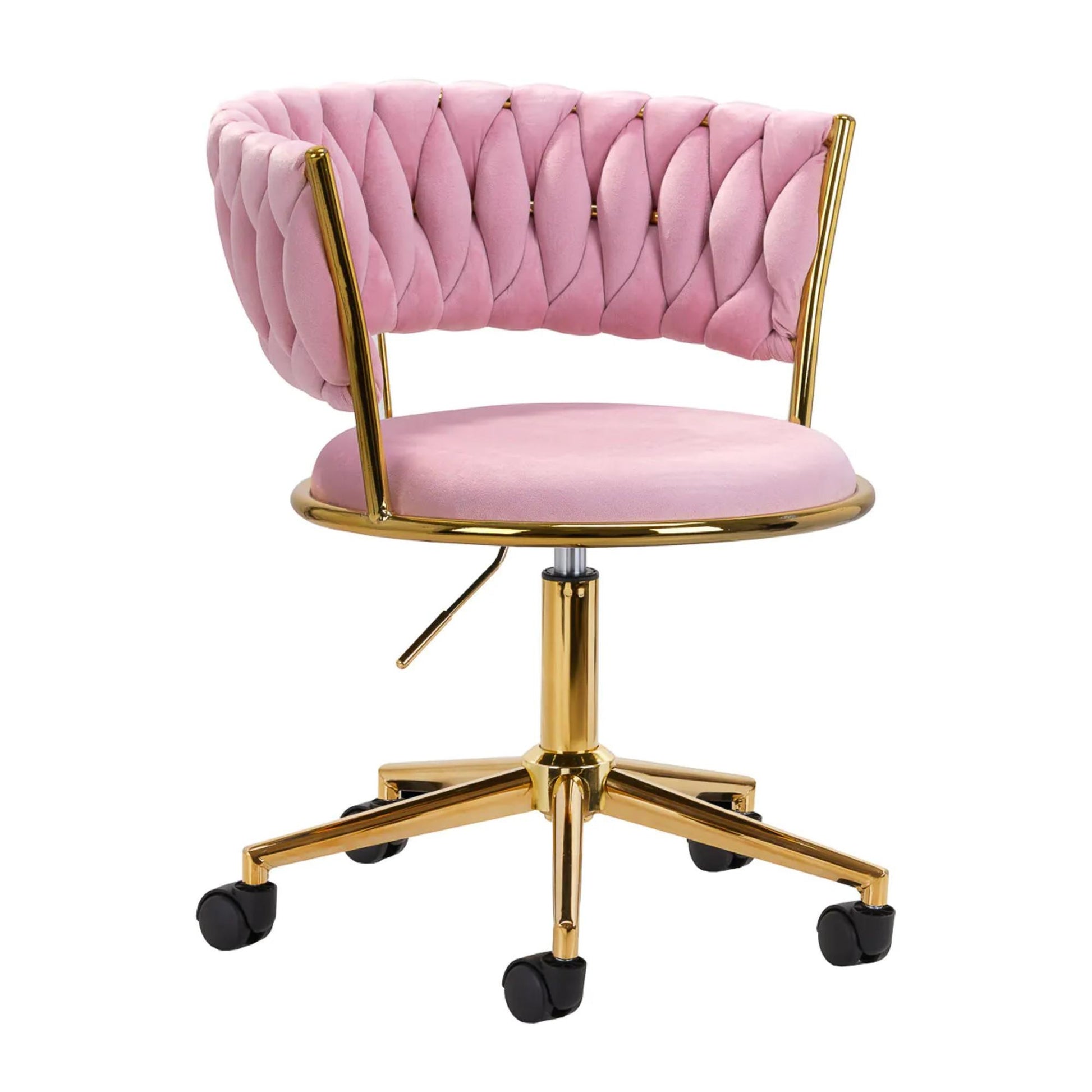 4Rico Poltrona Girevole QS-GW01G in Velluto - Rosa
