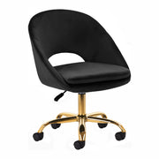 4Rico Poltrona Girevole QS-MF18G in Velluto - Nero