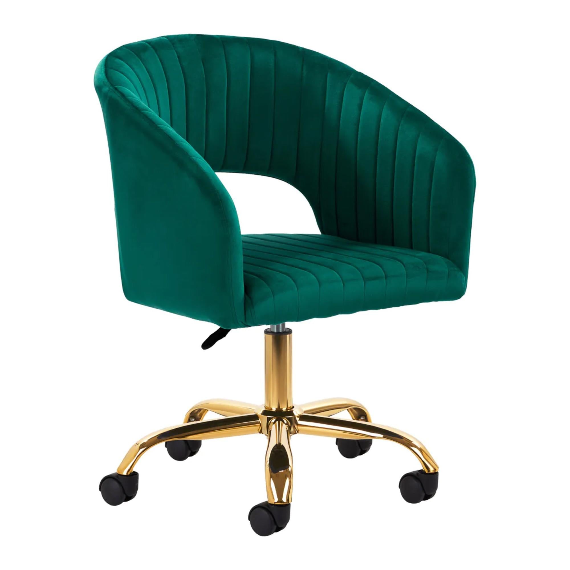 4Rico Poltrona Girevole QS-OF212G in Velluto - Verde
