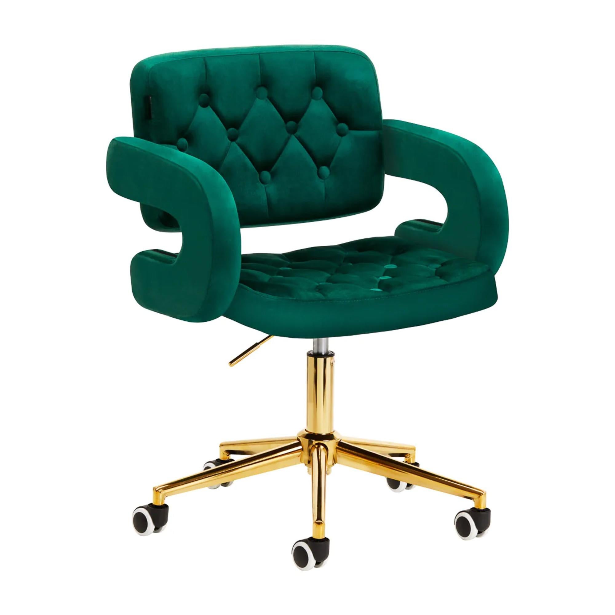 4Rico Poltrona Girevole QS-OF213G in Velluto - Verde
