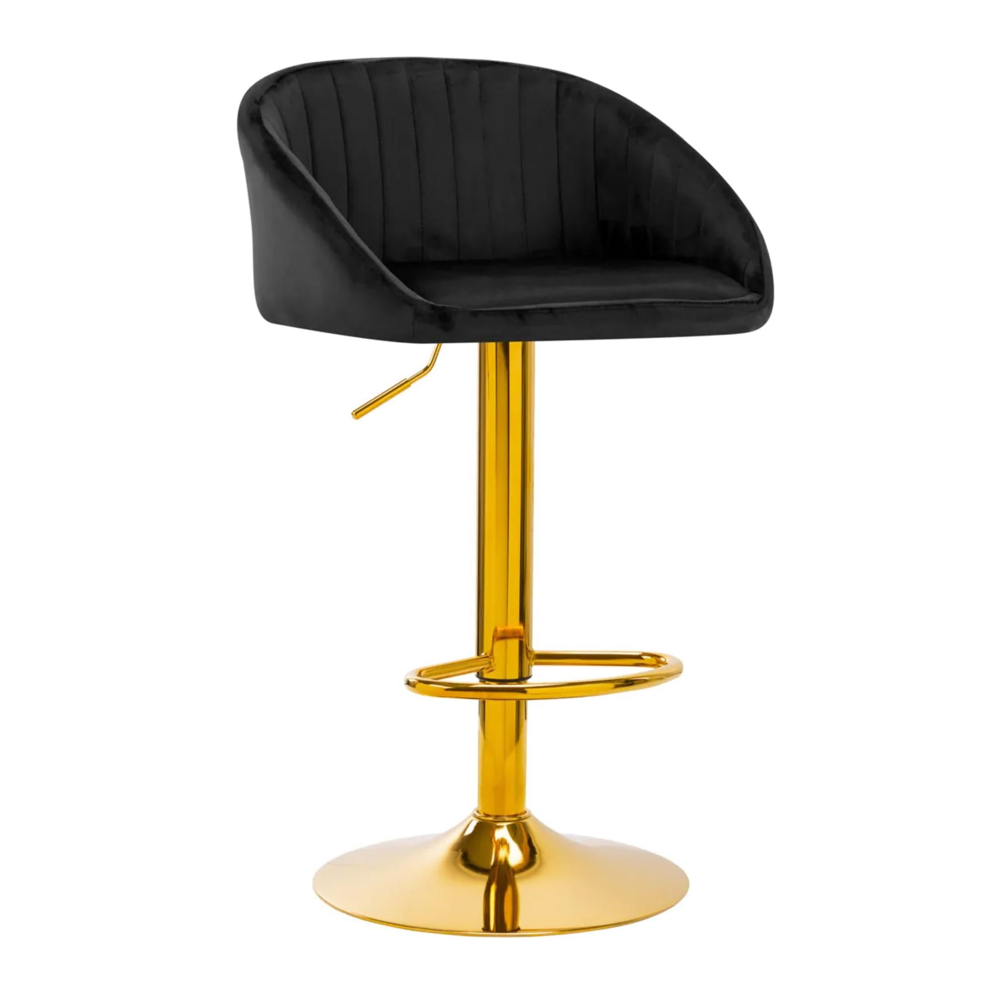 4Rico Sgabello QS-B16G in Velluto - Nero