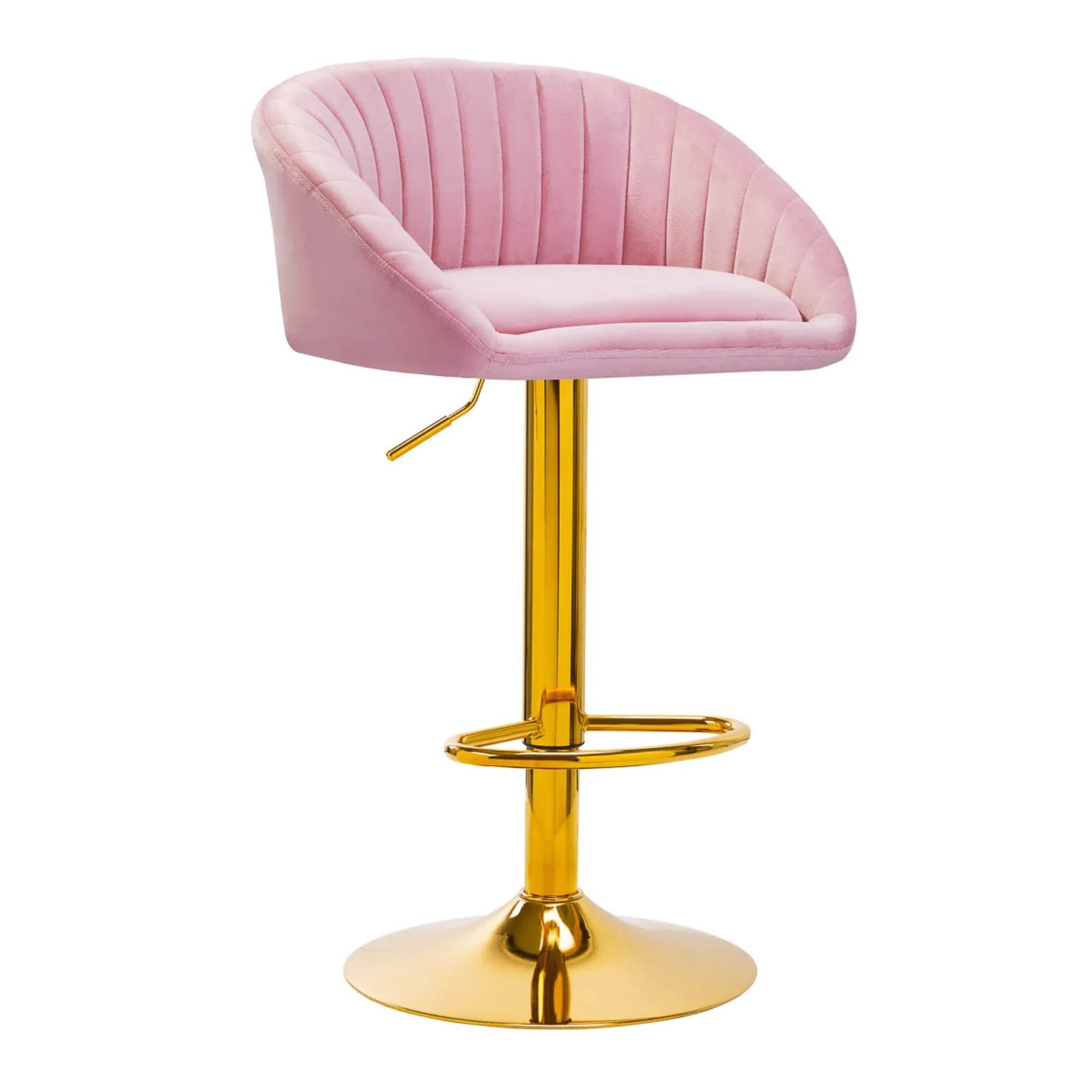 4Rico Sgabello QS-B16G in Velluto - Rosa