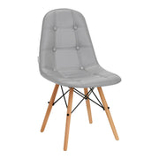 4Rico Sedia Scandinava QS-185 in Ecopelle - Grigio