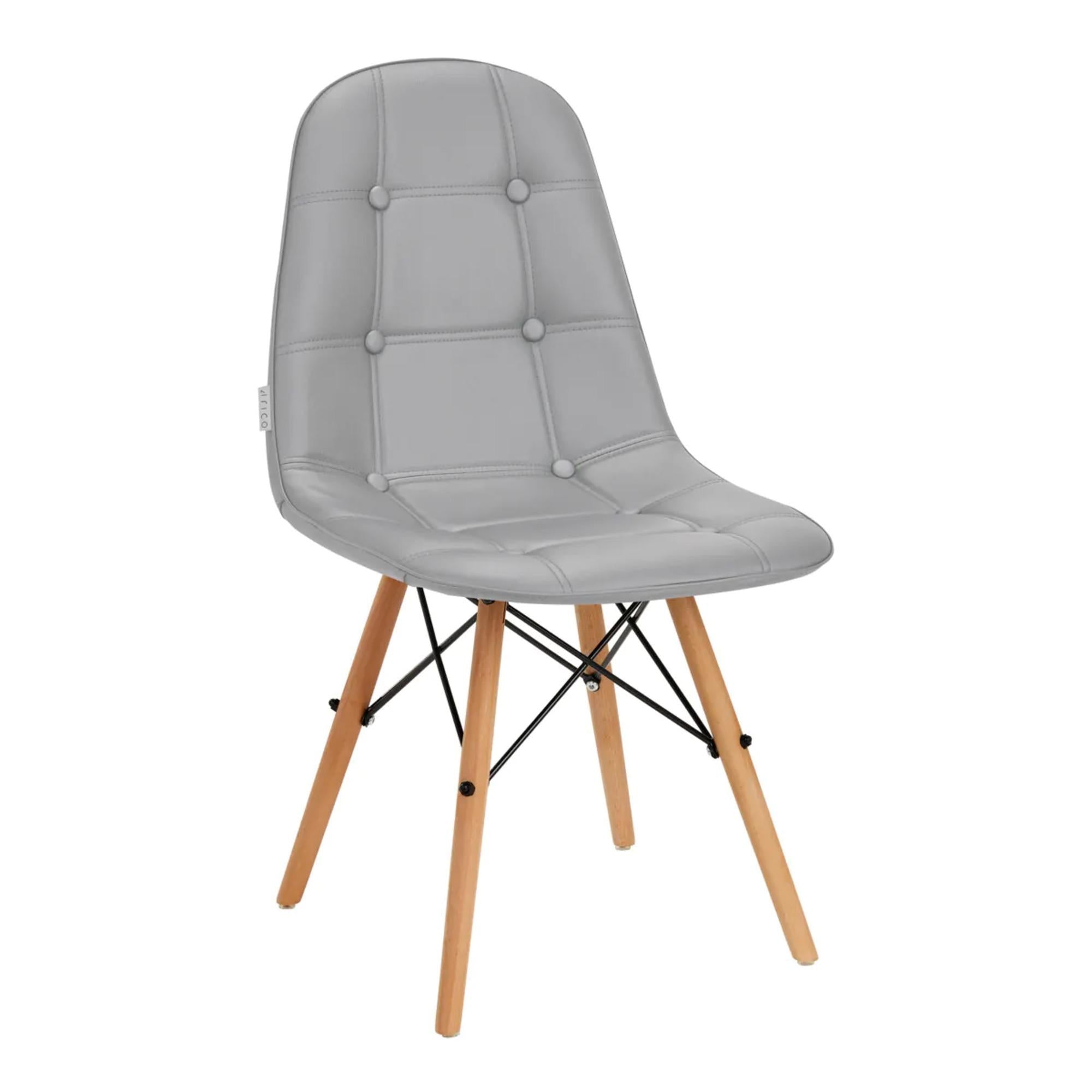 4Rico Sedia Scandinava QS-185 in Ecopelle - Grigio