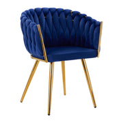 4Rico Poltrona QS-GW06G in Velluto - Blu Navy