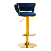 4Rico Sgabello QS-B313A in Velluto - Blu Navy