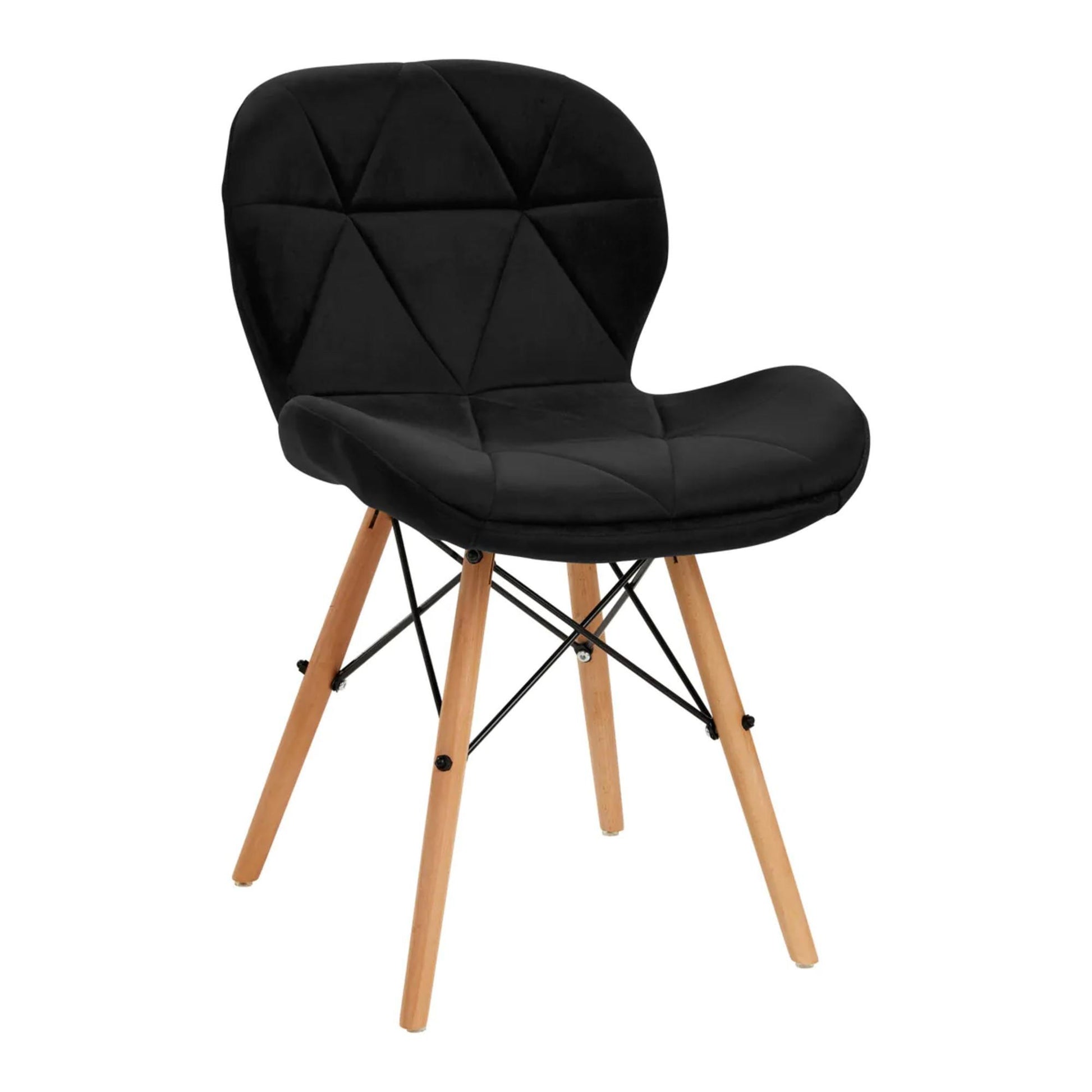 4Rico Sedia Scandinava QS-186 in Velluto - Nero