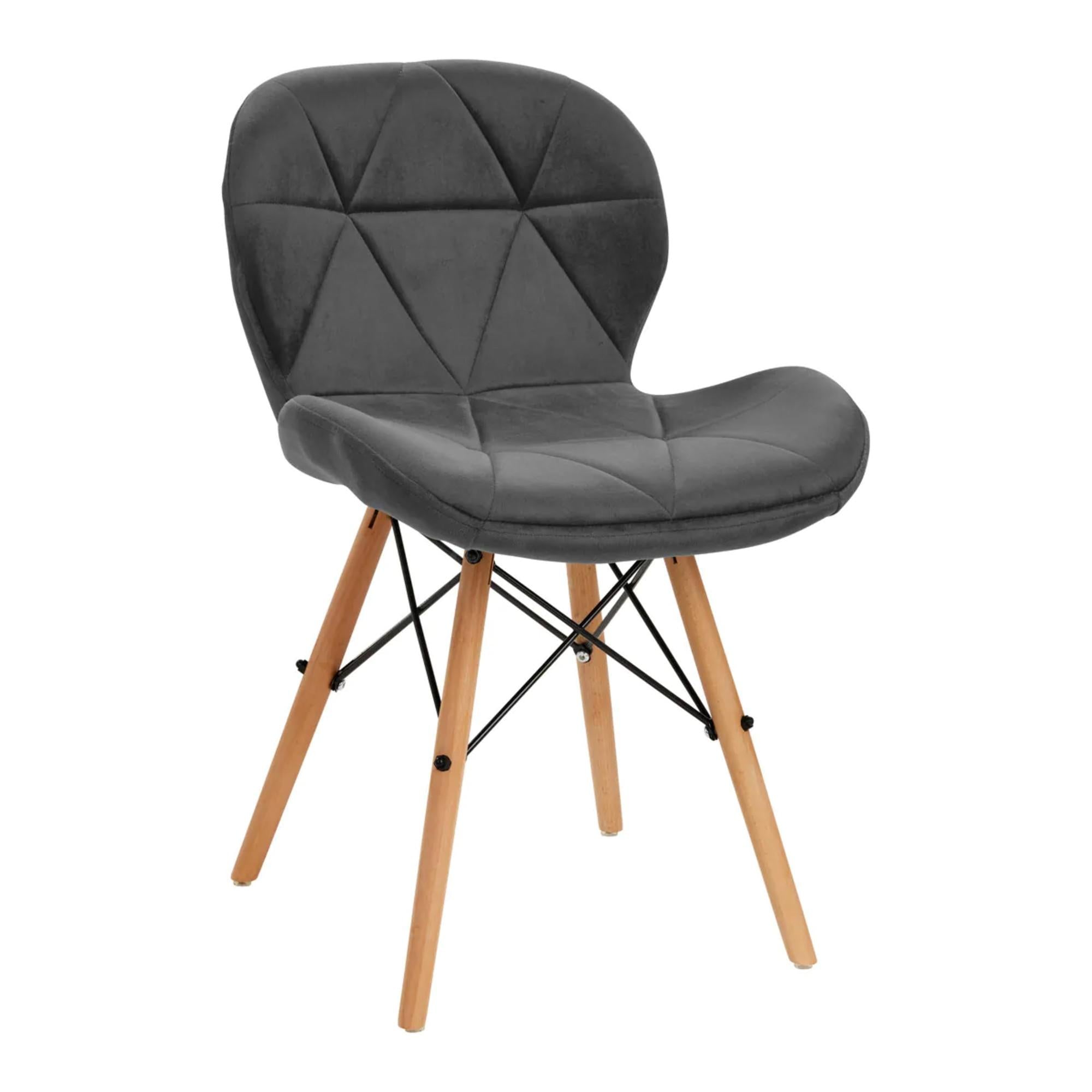 4Rico Sedia Scandinava QS-186 in Velluto - Grigio
