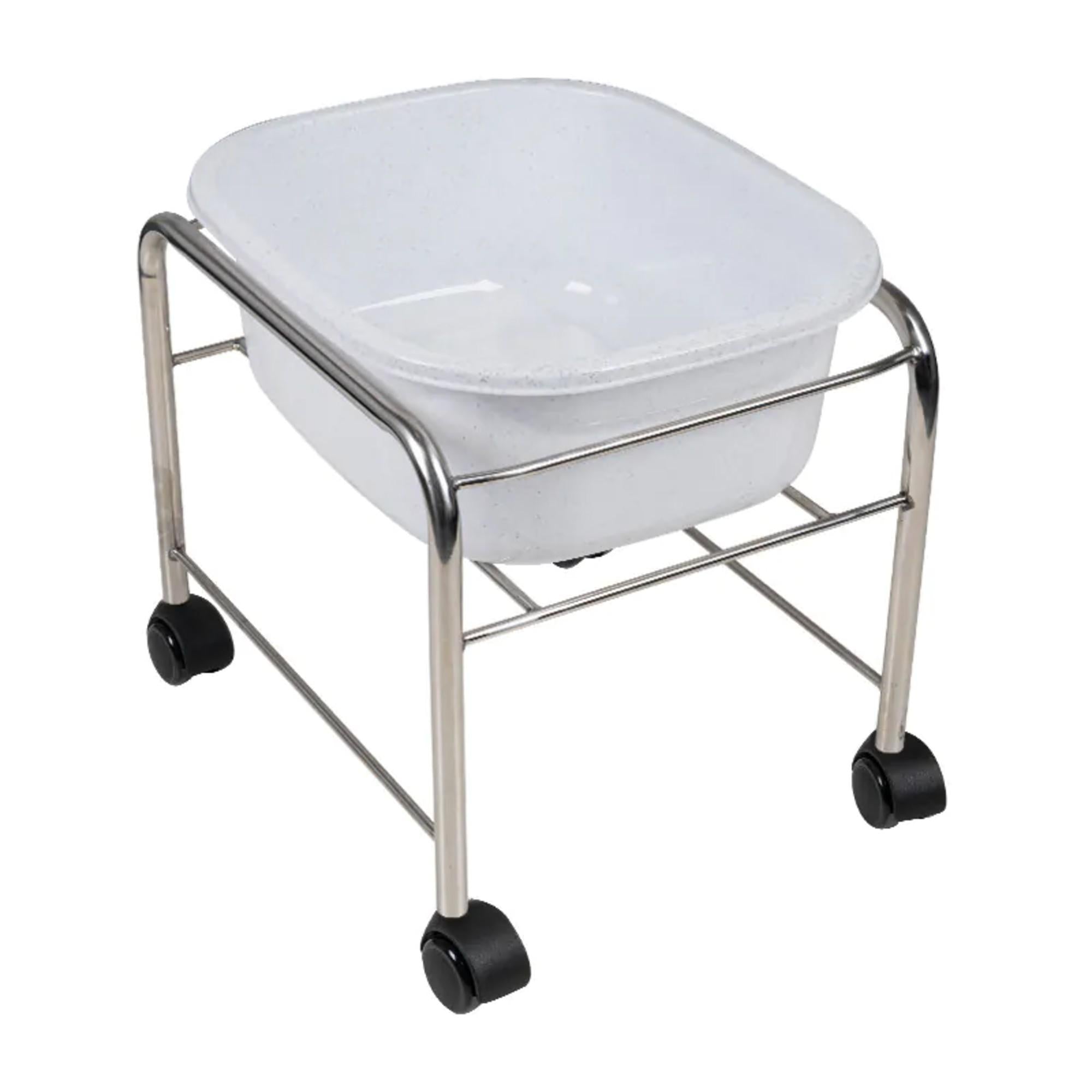 Carrello con Vaschetta V2 Pedicure Dritta - Cromo