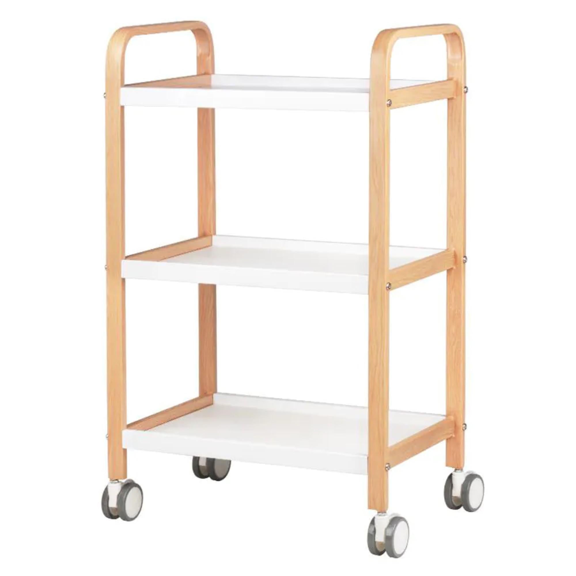 Carrello HS-09 Porta Attrezzi in Legno - Bianco